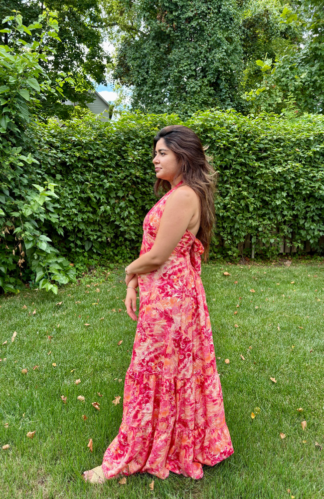 YUZU PINK HALTER DRESS