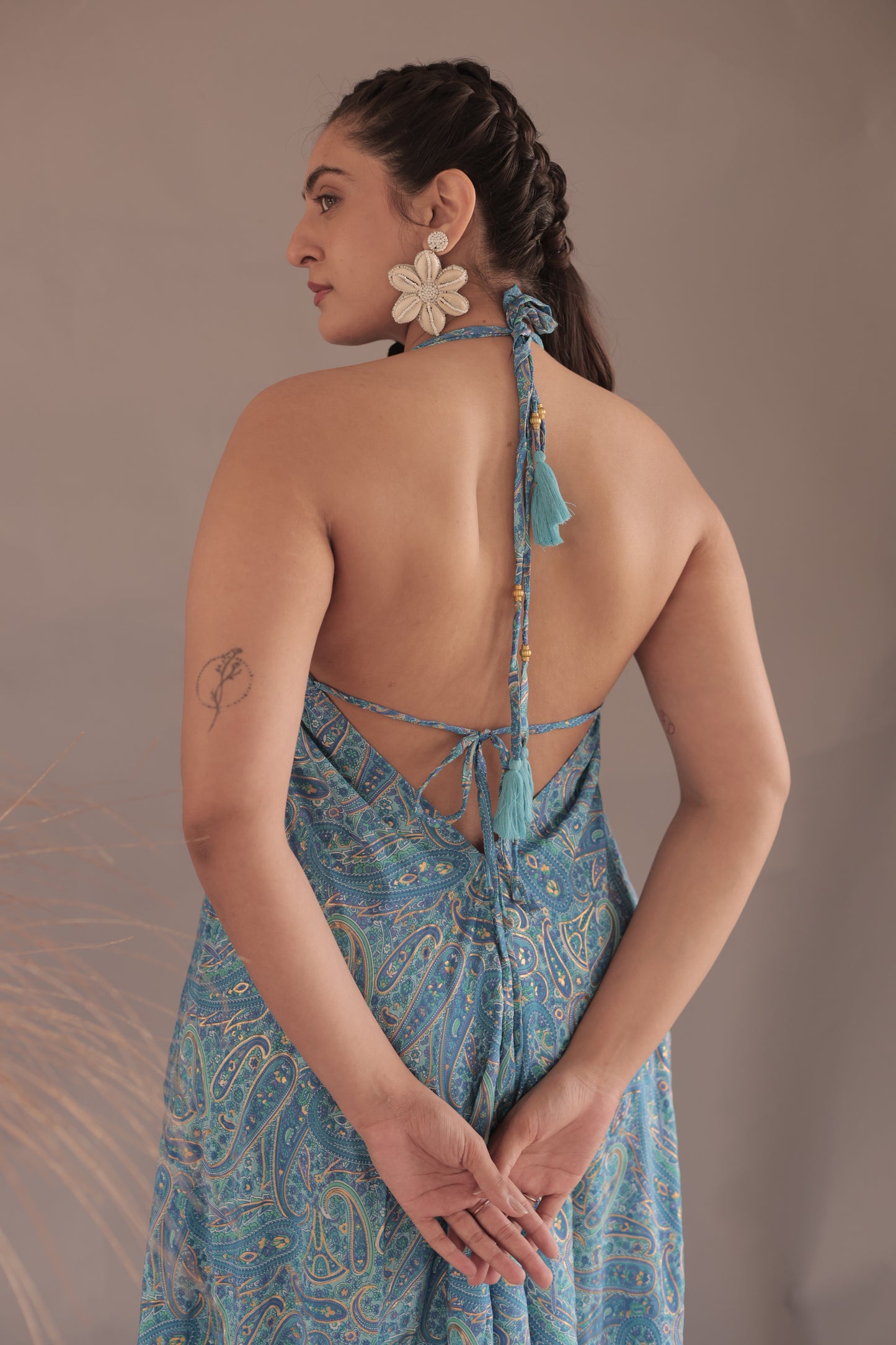 BLUE MIRAGE HALTER DRESS