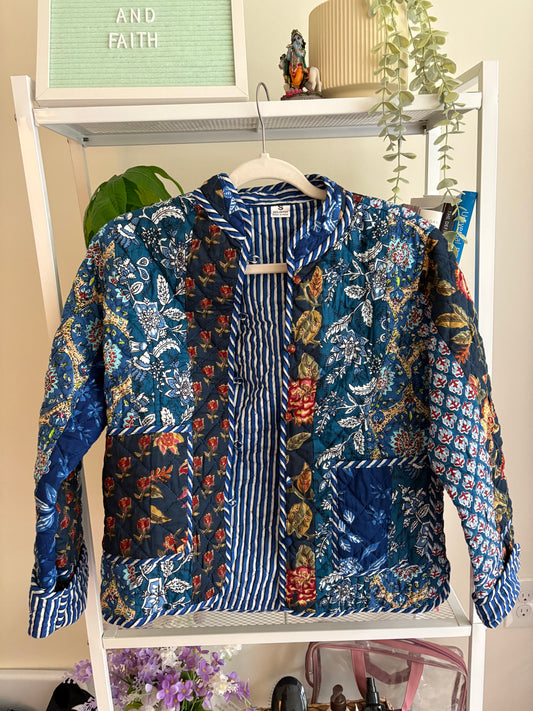 Blue Patchwork Jacket